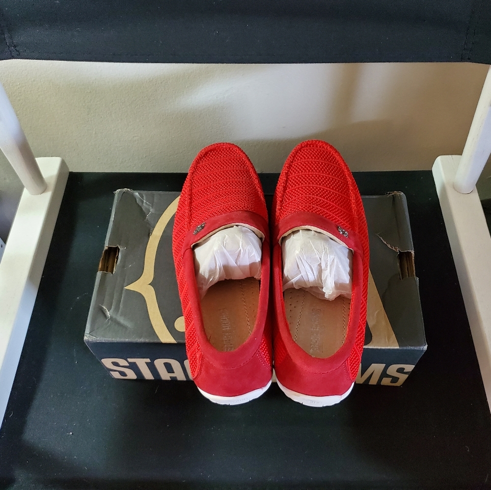 STACY ADAMS Ciran Textile Slip On Driving 7.5 Red - Picture 8 of 10